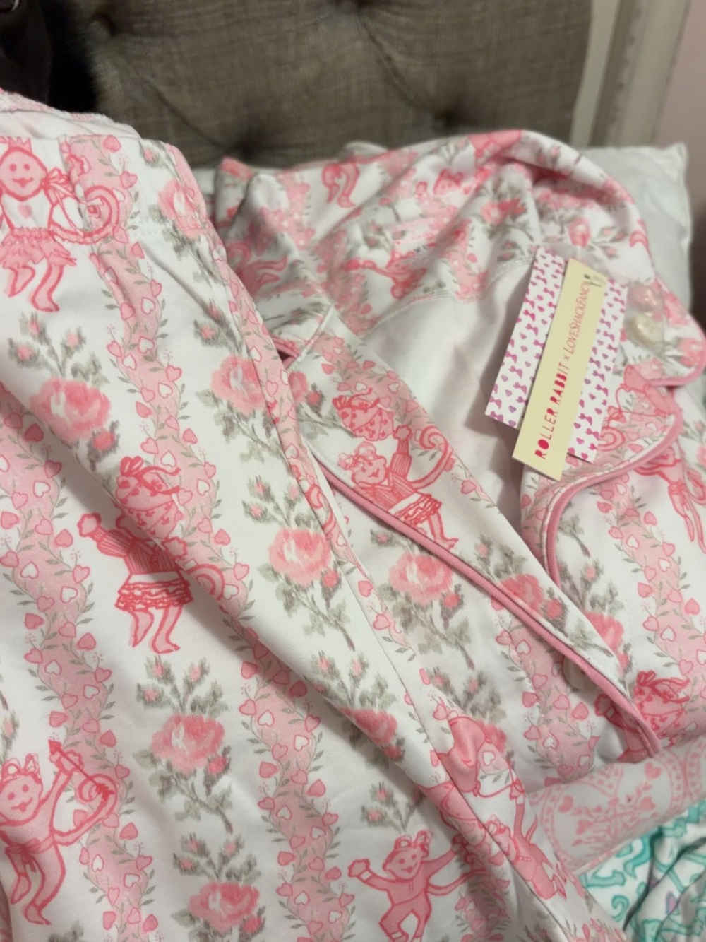 Roller Rabbit x Love Shack Fancy Pajama Set Shorts and Short Sleeve Top